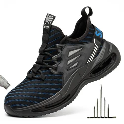 Chaussures de sécurité avec embout en acier pour homme, baskets de travail légères et respirantes, Anti perforation, bottes de travail indestructibles 