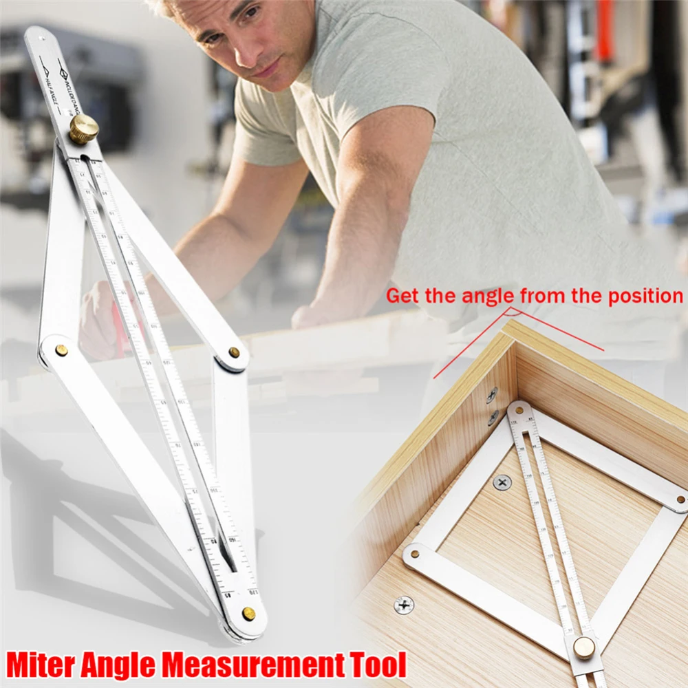 

Universal Miter Angle Measuring Tool Ruler Frame Carbon Steel Protractor Multi-angle Measurement Woodworking Tools