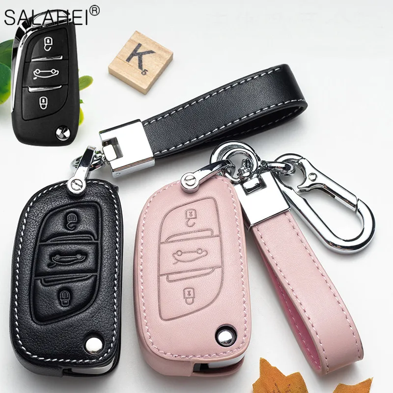 Car Protective Cover Key Bag Pouch Remote Control Keychain Leather Accessories 