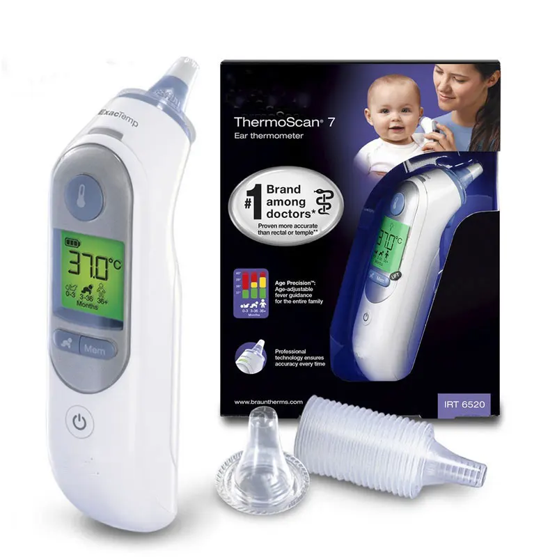 

Household Ear Thermometer Baby IRT6520 Digital LCD Body Accurate Fever Temperature Measurement Lens Filter Family Health Care