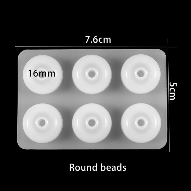 Flat Ball Beads Epoxy Resin Molds Big Hole Bead Silicone Mold Fit For Necklace Bracelet DIY Resin Jewelry Making Accessories