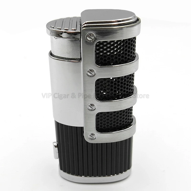 COHIBA высококлассная металлическая сигарная зажигалка 3 фонарь струя пламени бутан газ огонь пламя встроенный перфоратор прикуриватель инструмент для курения