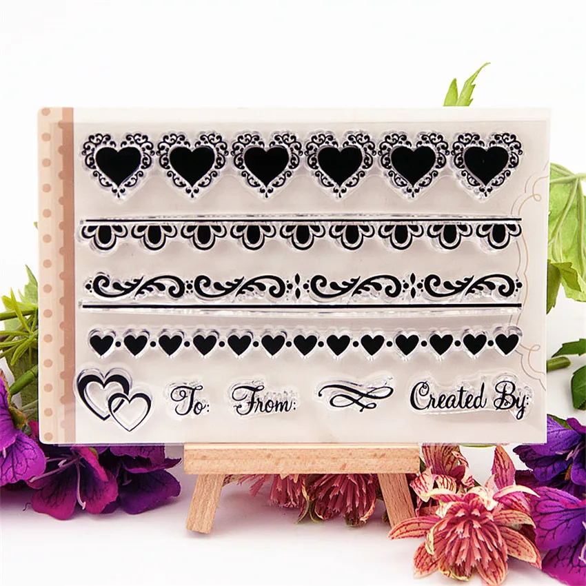 10x15cm Heart lace Transparent Clear Stamps Silicone Seals Roller Stamp DIY scrapbooking photo album/Card Making Easter | Дом и сад