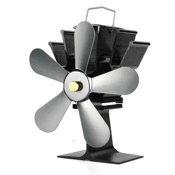 

New Mounted Fireplace 5 Blade Heat Powered Stove Fan Log Wood Burner Eco Friendly Quiet Fan Home Efficient Heat Distribution