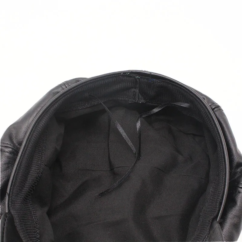Кепка из искусственной кожи Newsboy wo Мужская Зимняя кепка из натуральной кожи черная коричневая винтажная Фирменная восьмиугольная кепка для мужчин плоская кепка