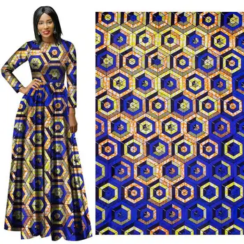 

Polyester contrast colour african real wax fabric diy sewing materials 3/6yards ankara african veritable wax print fabric