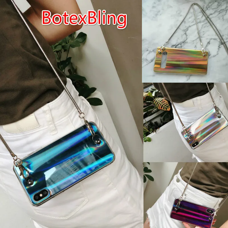 

Luxury laser Crossbody bag chain phone case for samsung galaxy S10 S8 S9 plus note8 note9 s6 s7 edge cover s10plus s10e s10lite