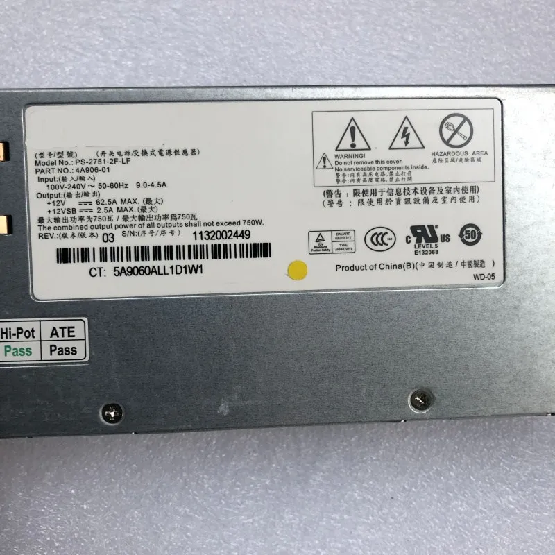 12V серверный блок питания PS-2751-2L-LF PS-2751-2H-LF 12V 60A 750W импульсный источник питания светодиодного табло строгий тест