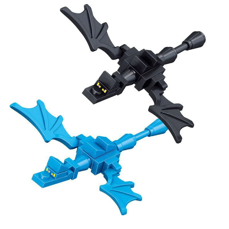 

New Minecrafts Ender Shadow Dragon Model Toy Steve Action Figures Compatible My World MinecraftINGlys Sets Toys Cake Decoration