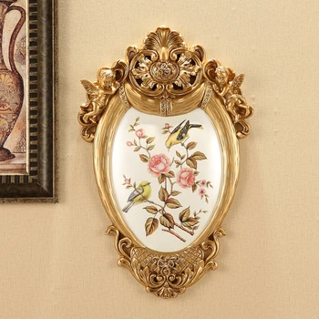

$ European Luxury Wall Resin Mural Crafts Creative Livingroom Sofa Background Retro Ornament Wall Decoration Porch Wedding Gift