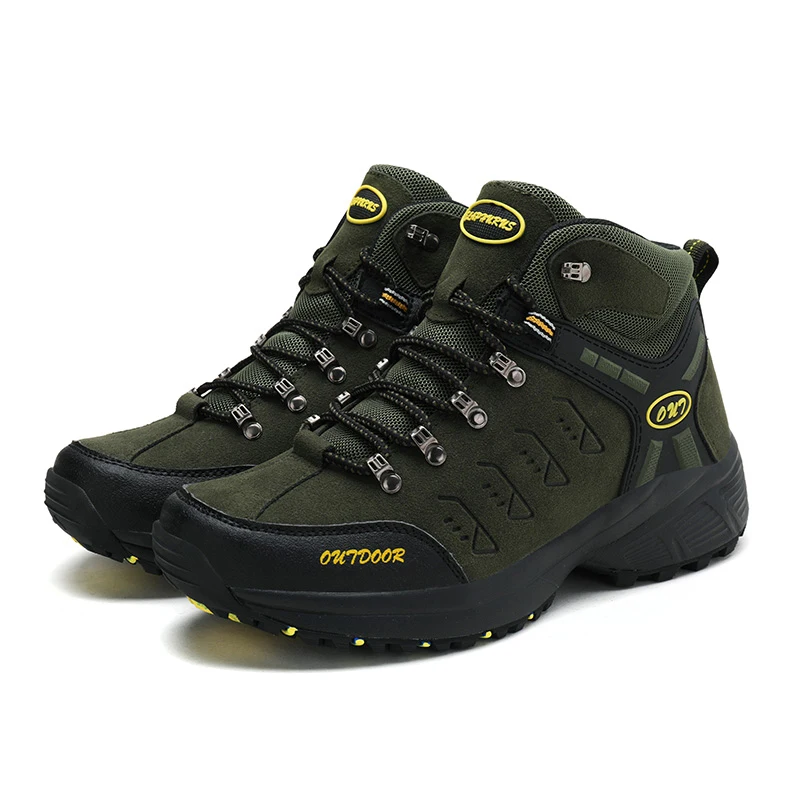 Army green 02 Сезон; мужские Ботильоны; кожаная повседневная обувь для кемпинга водонепроницаемый рабочие мужские ботинки; кроссовки; армейские ботинки - Цвет: Army green 02