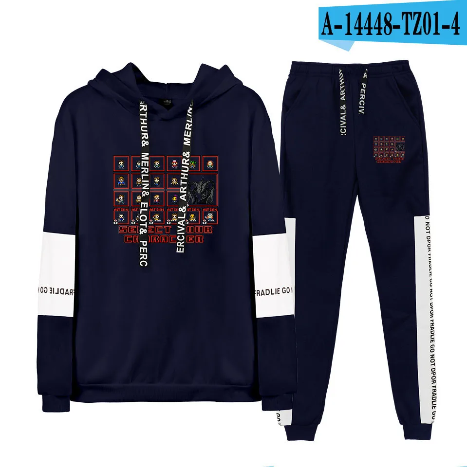 navy blue Новое поступление, толстовки с капюшоном и спортивные штаны для мужчин/женщин/детей, толстовка брендовый дизайн, комплекты из двух предметов - Цвет: navy blue