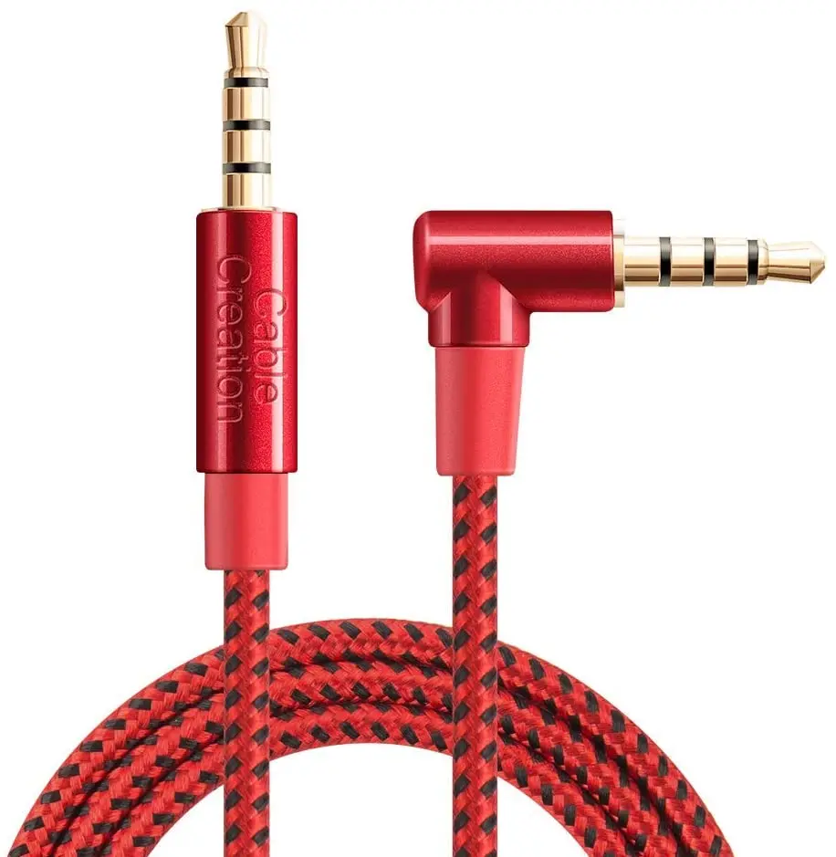 

TRRS Cable,3.5MM Male to Male 4 Pole Right Angle Audio Stereo HiFi Cablewith Silver-Plating Copper Core (Microphone Compatible)