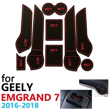 

Anti-Slip Rubber Cup Cushion Door Groove Mat for Geely Emgrand 7 Geely EC7 2016~2018 Accessories Car Stickers mat for phone 2017