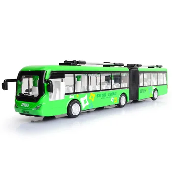 

1:32 Alloy Pull Back Double Bus High Simulation City Bus Model Vehicles Diecasts Flashing Musical Boy Toys