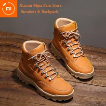 Xiaomi Mijia VLLICON/спортивные рабочие ботинки для отдыха; кожаные ботинки; нескользящая обувь; амортизирующая Мужская обувь в стиле ретро; классические ботинки на высоком каблуке
