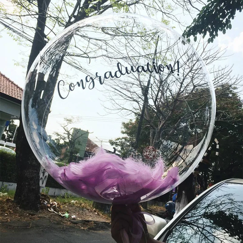 100 Stück Macarons bunte Feder transparente Bobo-Ballons gefüllt Geburtstag Hochzeit Dekore Geschenkbox Ballon DIY Handwerk Füllfeder – Detail 8
