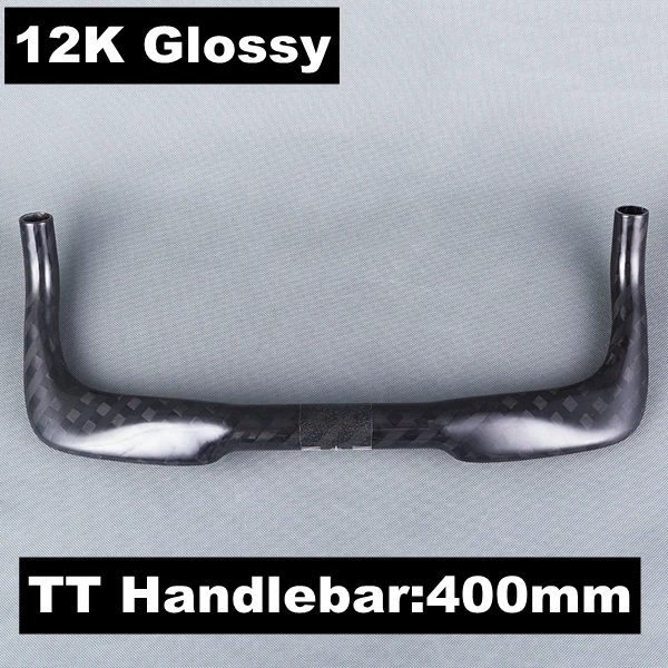 TT Handlebars 400MM Без логотипа, глянец, 12 K, углеродный руль TT, руль для отдыха, бар для триатлона, аэро-бар, велосипед, буллхорн, дорожный велосипед, TT бар - Цвет: TT Handlebars 400MM