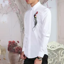 Новые мужские формальные хлопковые рубашки с длинным рукавом для работы в деловом стиле, рубашки с вышивкой для свадебного платья, рубашки больших размеров, облегающие офисные мужские Топы Camisa