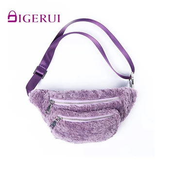 

DIGERUI 2019 Autumn and Winter New Fashion Travel Waist Bag Plush Small Casual Diagonal Cross Chest Bag Women's Messenger Bag