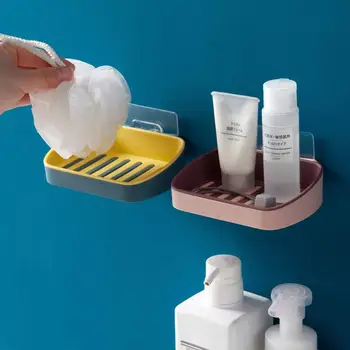 

Wall Mounted Soap Holder Dish Double Layer Soap Box Tray Support Plate Toliet Storage Rack Bathroom Organizer Detachable
