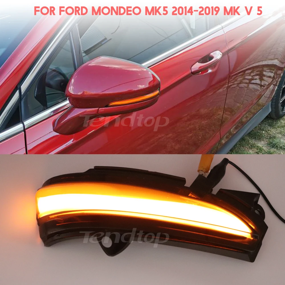 

For FORD MONDEO MK5 2014-2019 MK V 5 LED Side Wing Dynamic Turn Signal Light Rearview Mirror Indicator Car Accessories