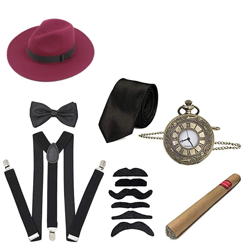 1920s Mens Fedora Hat Gatsby Gangster 