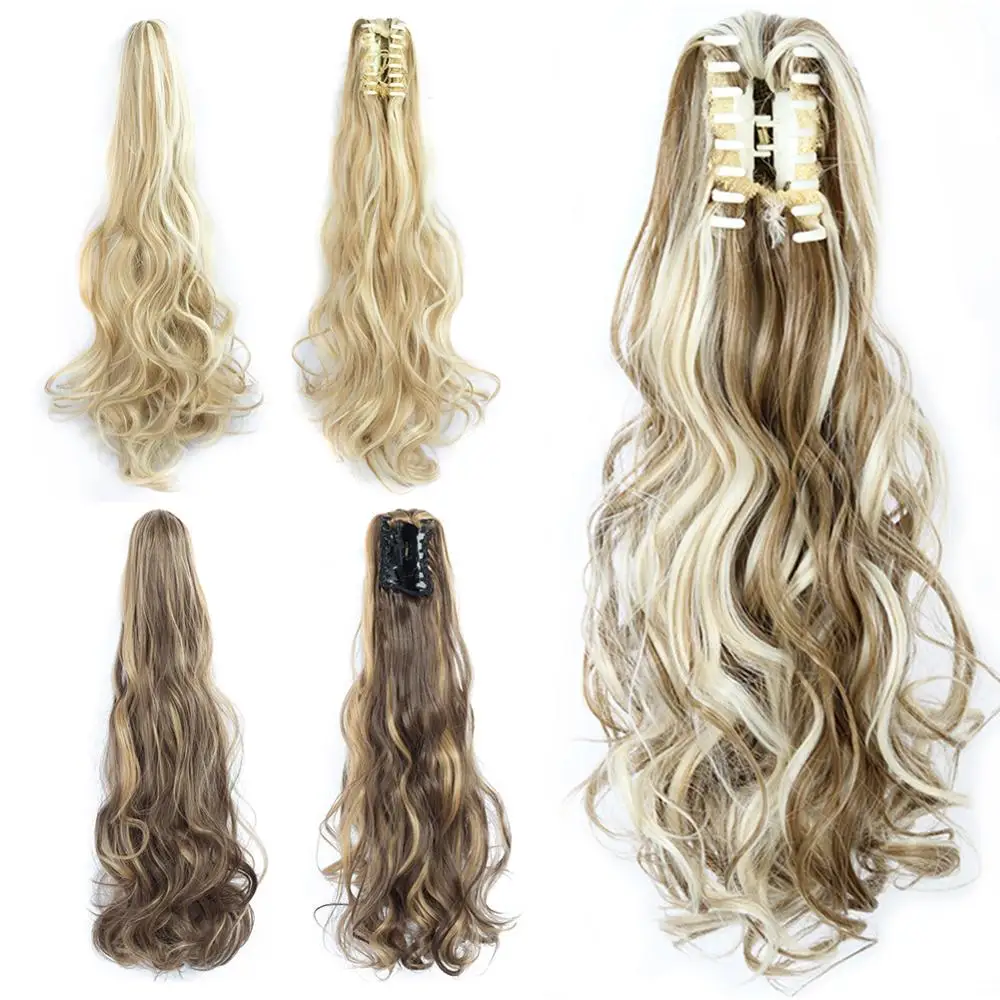 Парики на День святого Валентина 22 дюйма волнистые когти в стиле конского хвоста