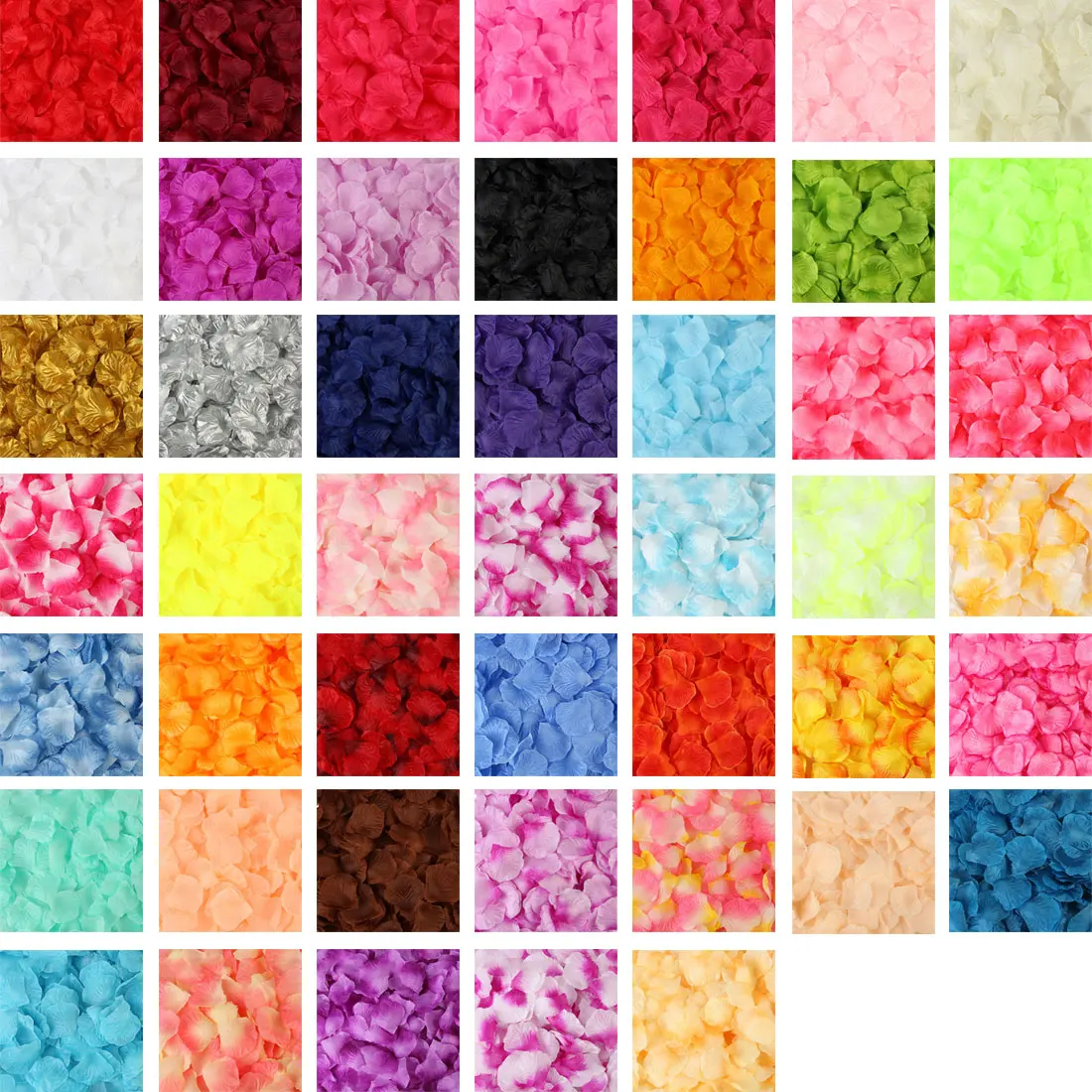 

100Pcs/Set 5*5cm Colorful Artificial Flower Rose Petals For Wedding Accessories Christmas home Fake Flower new Year decoration
