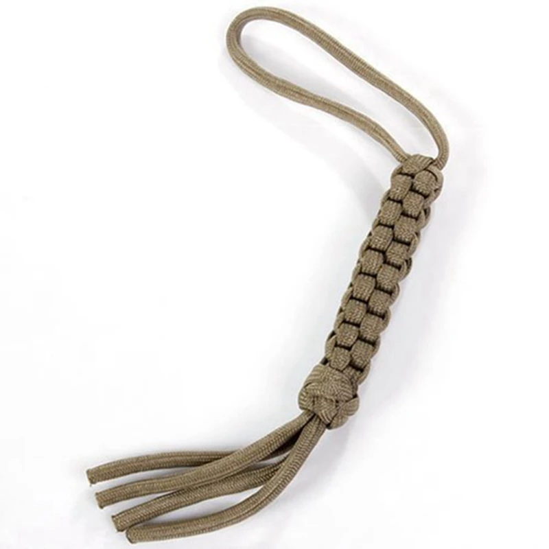 2Pcs Paracord Square Weave Knife/Ffashlights/Keys/Usb Drives Lanyard- Khaki& Army Green