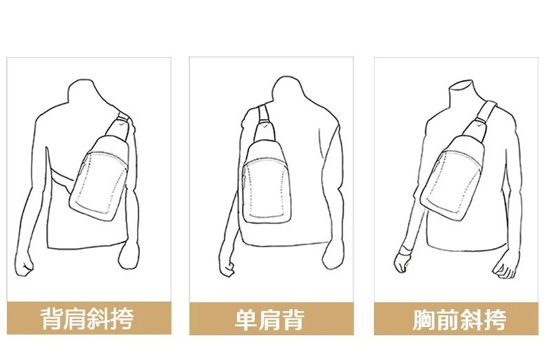 Men Chest Bag New Arrival Multifunction Crossbody Cross Body Bags Waterproof Casual Cowhide Leather Messenger Shoulder Bag Pack