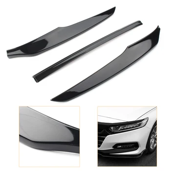 

For Honda Accord 10th 2018 2019 Front Lip Bumper Protector Cover Trim Gloss Black ABS Plastic