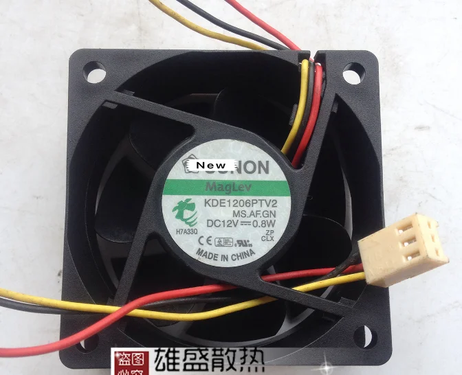 3-проводной охлаждающий вентилятор для сервера SUNON KDE1206PTV2 MS.B3224.A.GN DC 12 В 1 2 Вт 60x60x25