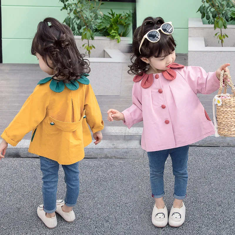 Новая весенне-осенняя ветровка с цветочным рисунком для маленьких девочек, куртки с цветочным принтом для маленьких девочек, верхняя одежда для детей 1, 2, 3, 4 лет