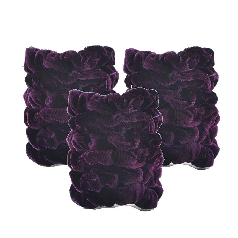 dark purple 18 шт./лот, женские бархатные резинки для волос, эластичные резинки для волос для девочек, резинки для волос, головные уборы, винтажные резинки для волос, аксессуары - Цвет: dark purple