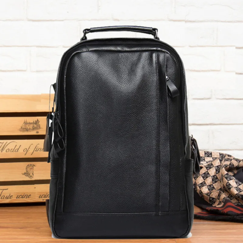 

Genuine leather shoulder bag Men's business baggage Leisure Canvas computer bag