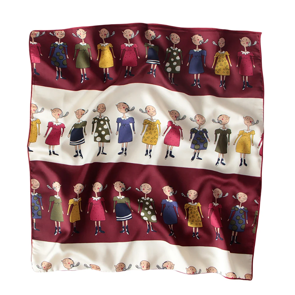 Теги de moda bufanda высокое качество para mujer pequeños cuadrados suaves bufanda фарфор de la cabeza con estampado de r