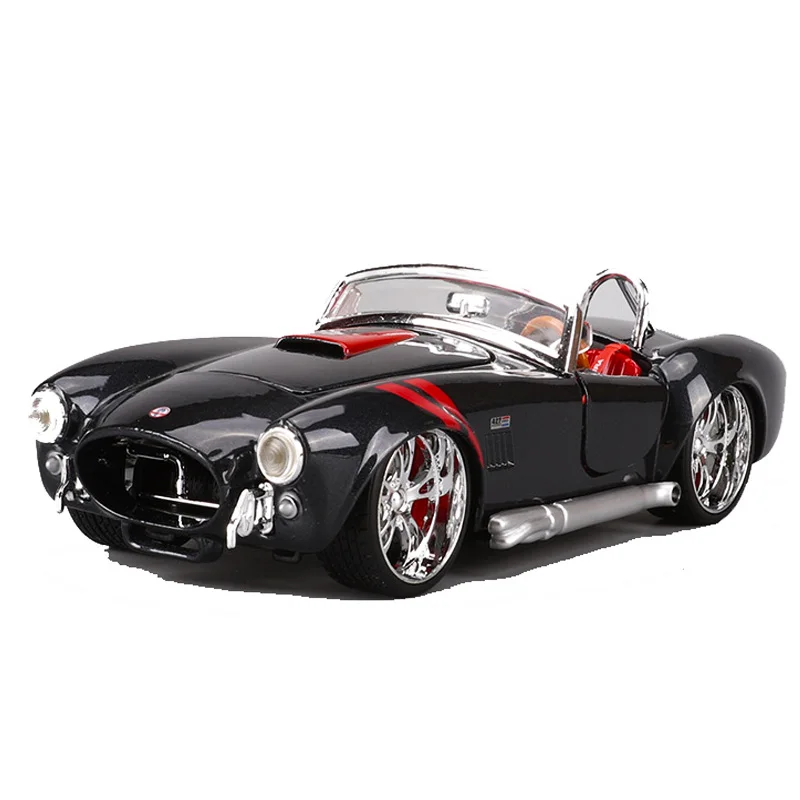 1:24 1965 Corvette Shelby Decast модель автомобиля из сплава имитация винтажная для коллекции автомобильных вентиляторов металлические инструменты для автомобиля игрушка произведение искусства для детей