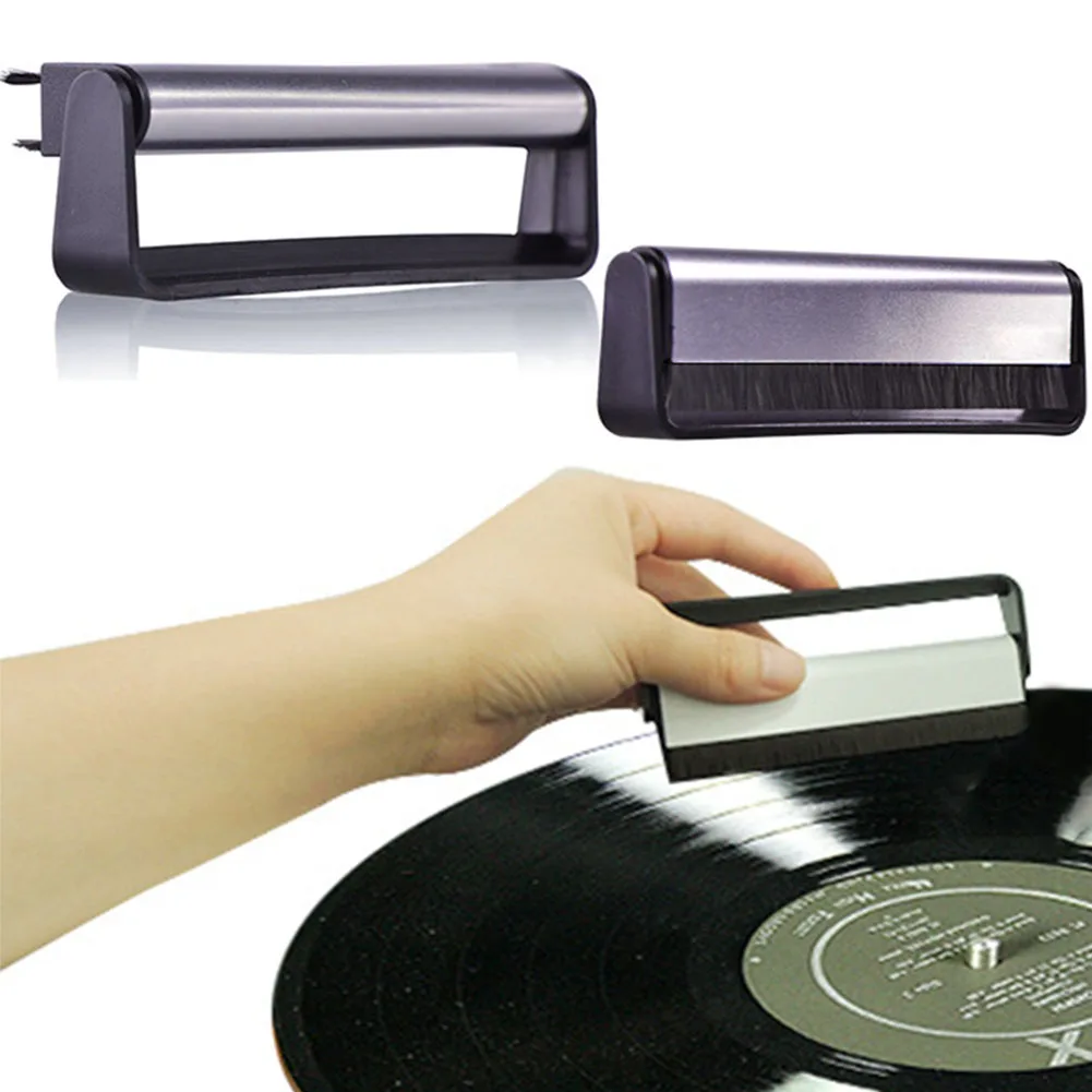 

Phonograph Black Audio Cleaning Tool Record Brush Cleaner Soft Scrubbing Carbon Fiber Turntables Pad Vinyl Anti Static Handle