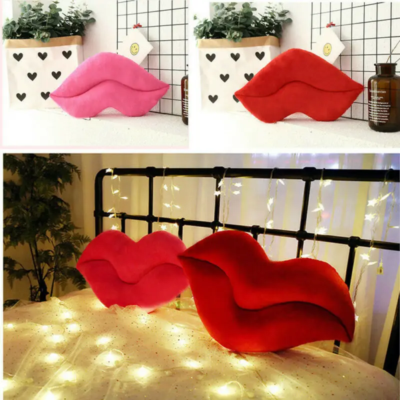 30 см креативная розовая Красная форма губ плюшевая новая подушка домашний декоративный Бросок Подушка диванная подушка домашняя текстильная подушка