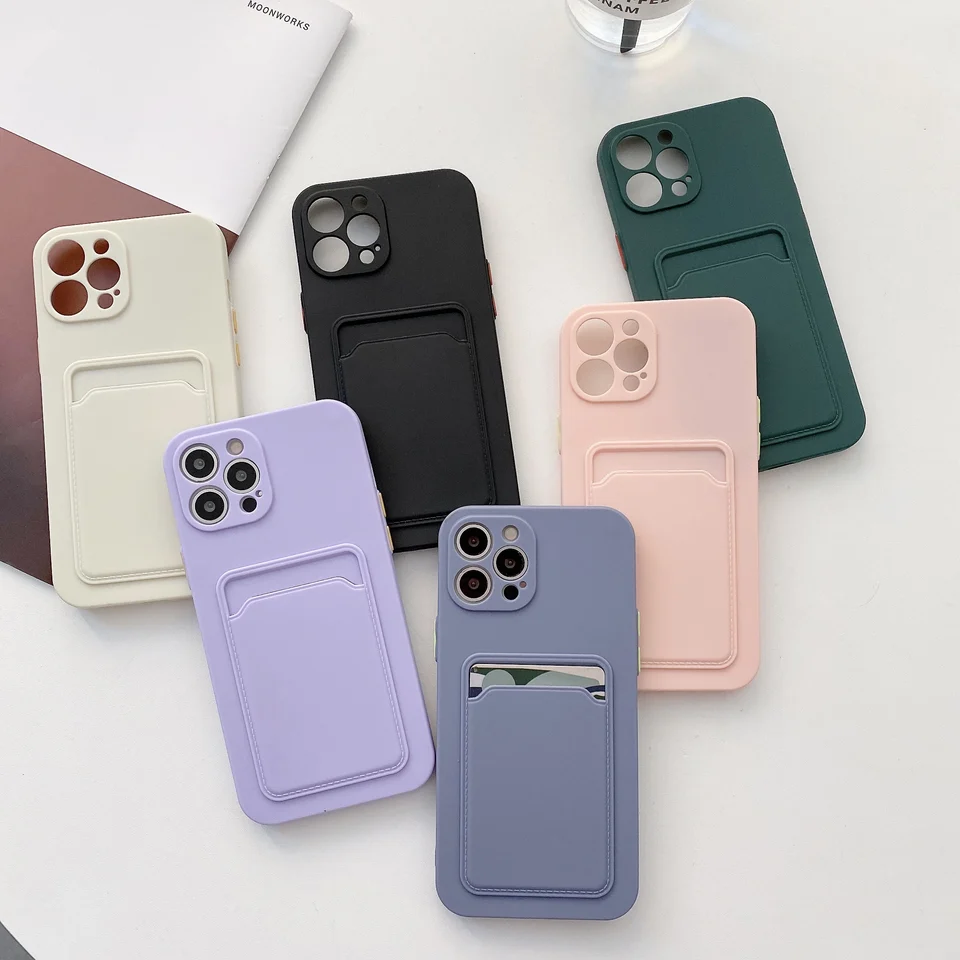 Soft Silicone Wallet Phone Case for iPhone