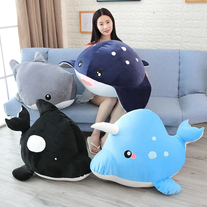 Lovely 100CM Whale Shark Animal Soft Big Plush Toy Stuffed Plush Doll Pillow 