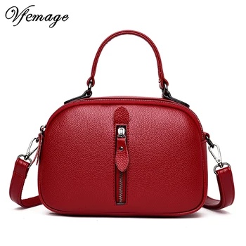 

Vfemage High Quality Women Handbag Multifunction Female Shoulder Bag Soft PU Ladies Crossbody Bags Fashion Designer Women Bag