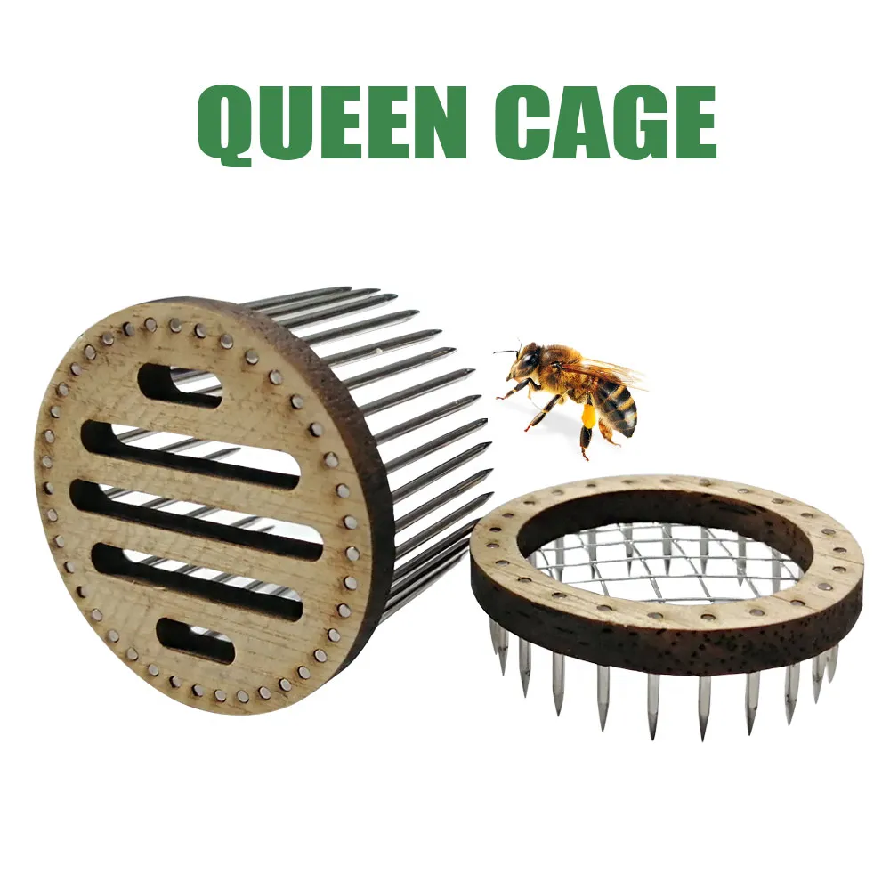 Wooden Queen Bee Cage Stainless Steel Needle Type Catcher Isolation Room Beekeeping Equipments Beekeeper Supplies