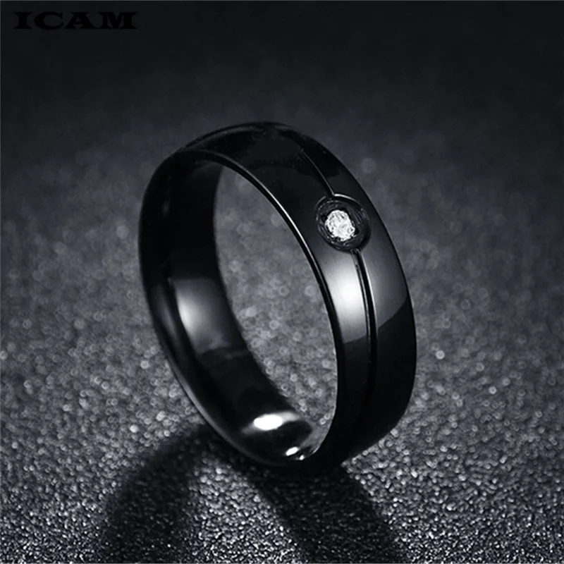 ICAM обручальное кольцо для женщин из нержавеющей стали серебряные кольца золотистого цвета подарок для девочки Размер США 6 7 8 9 10 11 12 13