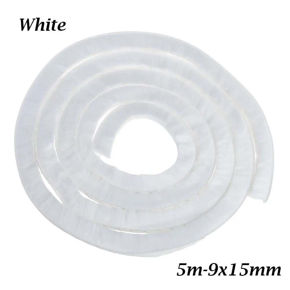 5m 9X15mm white 3/5 м Длина самоклеющиеся осадки Excluder щетка двери и окна ворс герметик уплотнитель пленка двери погода ветрозащитный полосы - Цвет: 5m 9X15mm white