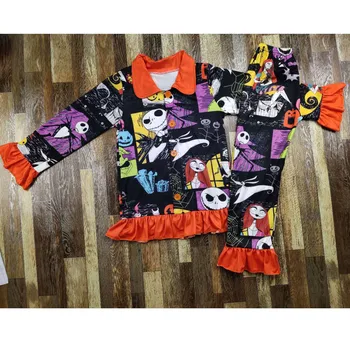 

Boutique outfits Halloween grimace bride pattern boy and girl series pajamas family clothes set