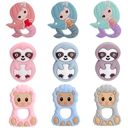 1pc Silicone Beads Baby Teether Mermaid Food Grade Silicone Rodent for Newborn Pacifier Chain Nursing Bracelet Accessories Gift
