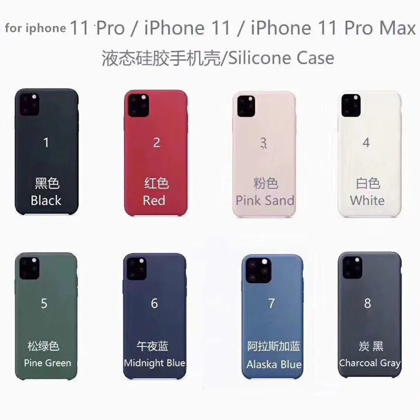 

100Pcs/lot 100% Original oem Liquid Silicone Case For iphone 11 pro max 6 6s 7 8 plus iX XS XR XS MAX Phone Cover case