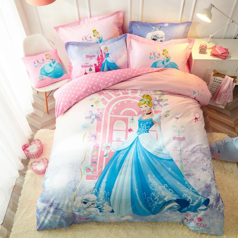 Disney Pink Cinderella Princess Teens Girls Women Cotton Bedding